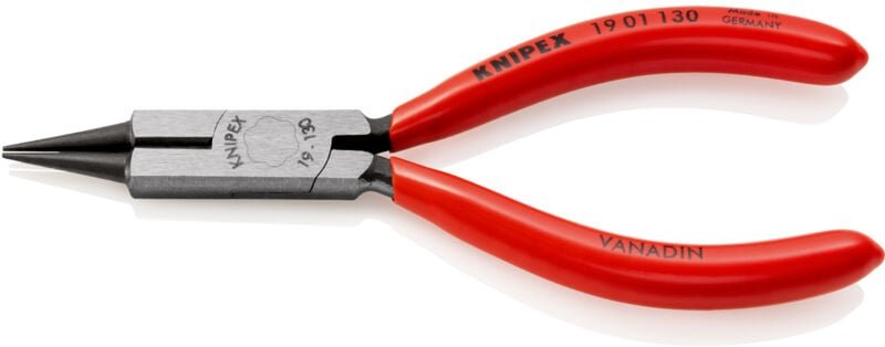 Thumbnail - 19 01 130 Elektronik- u. Feinmechanik Rundzange Gerade Vanadium Elektrostahl 130 mm - Knipex