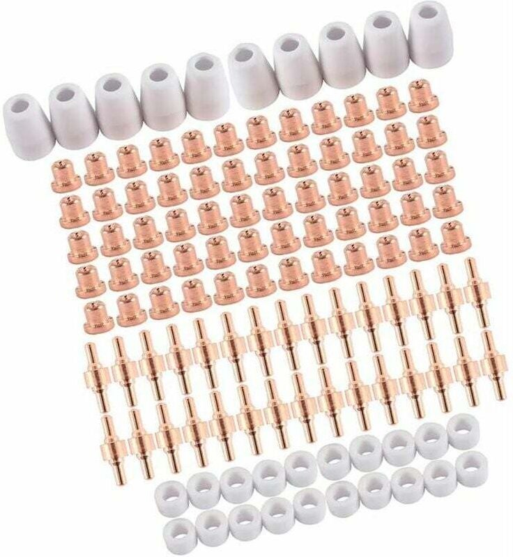 100 STÜCKE Plasma-Spitzendüsenelektrode, Plasmaschneidelektroden-Spitzendüse, Luftplasma-Schneidverbrauchsmaterial, Plas...