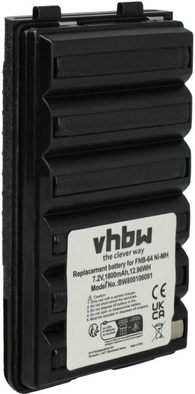 Thumbnail - Vhbw - 1x Akku Ersatz für Yaesu / Vertex FNB-V57H, FNB-V67Li, FNB-88, FNB-94, FNB-V57, FNB-V126Li für Funkgerät, Walkie ...
