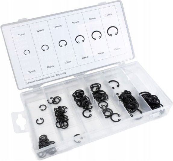 Satz von 100 Sicherungsringen für den Inneneinsatz.