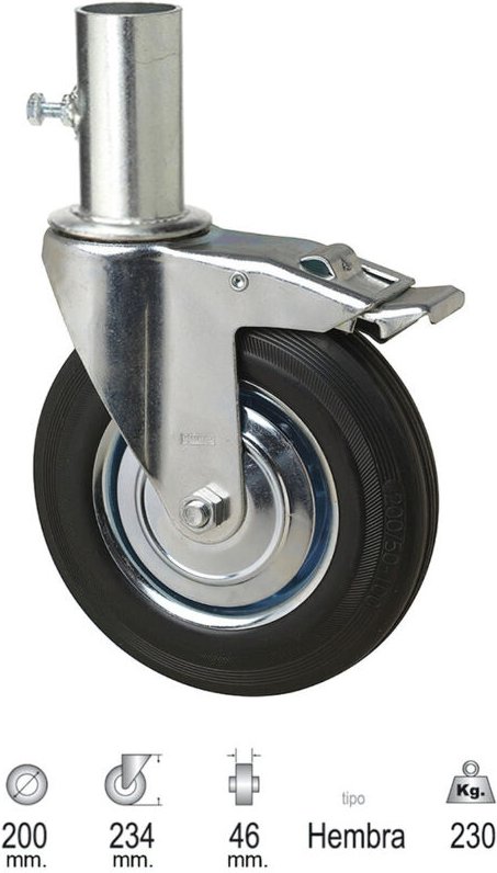 Industrielles Rolle für Gerüste (mit Buchse) 200 mm