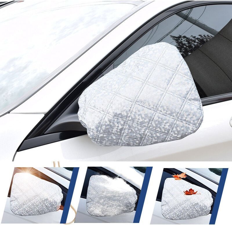 Kcvv - 2 Stück Auto-Rückspiegelabdeckungen, Winterschutz, Universalgröße, Anti-Frost, Schnee, Eis, Regen, Sonne, 33 x 27...