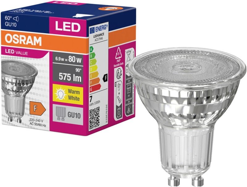 OSRAM 4058075096769 LED EEK F (A - G) GU10 Reflektor 6.9 W = 80 W Warmweiß (Ø x H) 50 mm x 50 mm 1