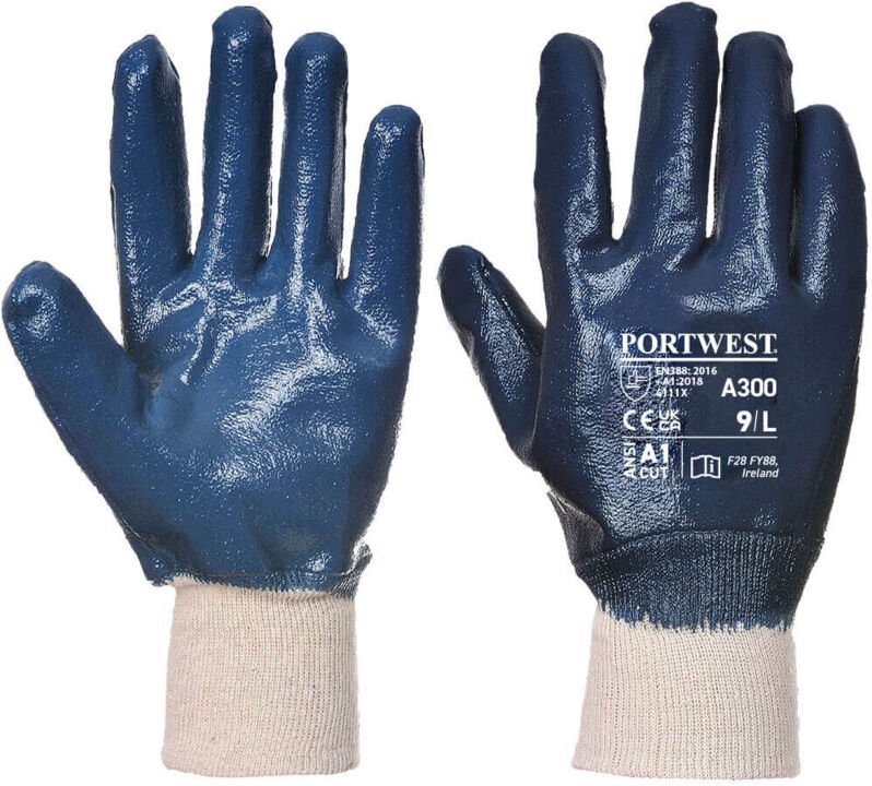 Gant Nitril, gestrickter Handgelenkabschluss Farbe: Marine Größe L - Portwest