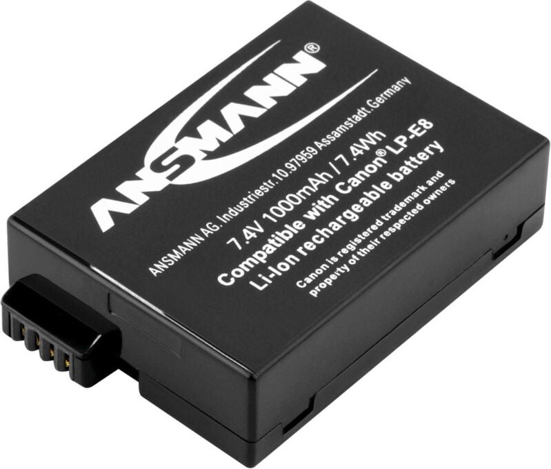 Ansmann - Li-Ion Akku A-Can lp E8 7,4V 1000mAh, für Digitalkamera, Canon uvm.