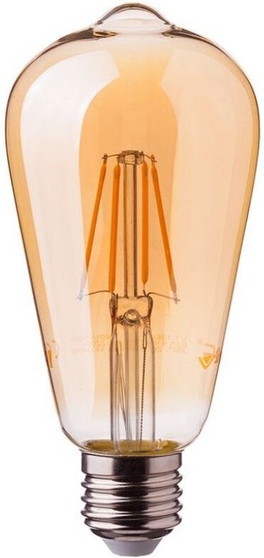 V-tac - E27 4W ST64 LED-Glühbirne, Filament, Bernstein, Warmweiß
