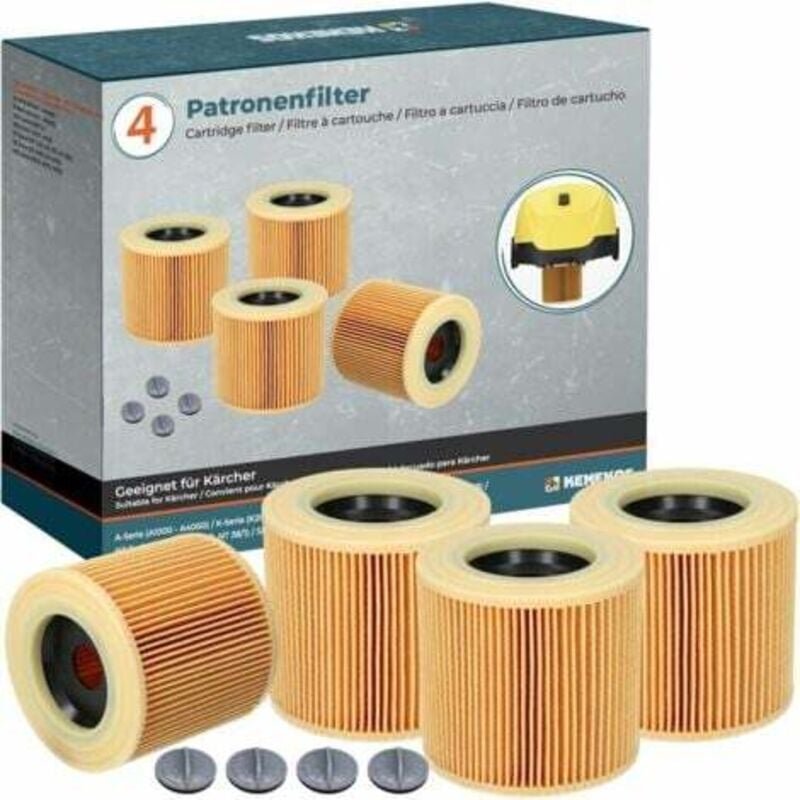 Set mit 4 Filtern für Anwärter Kärcher WD2, WD3, MV3, a, Serie k, se 4001, se 4002, wie Filter in Kartusche 6.414-552.0,...