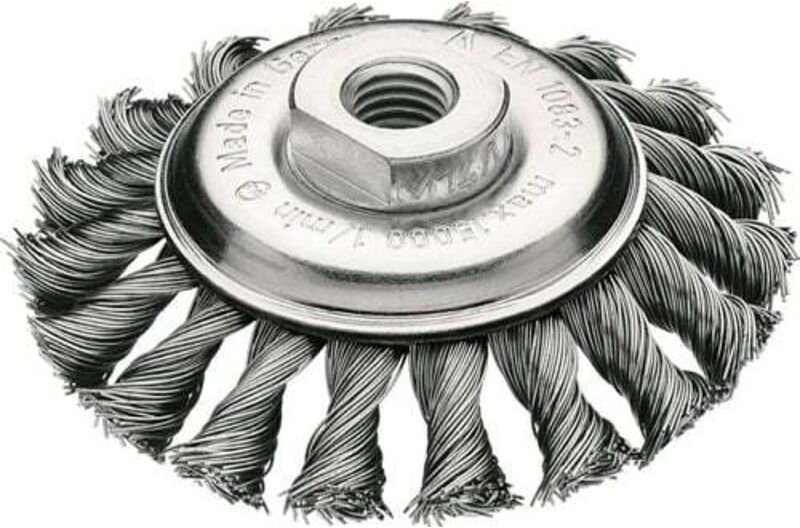 Lessmann Kegelbürste Stahldraht 100x12mm gezopft 0,5mm