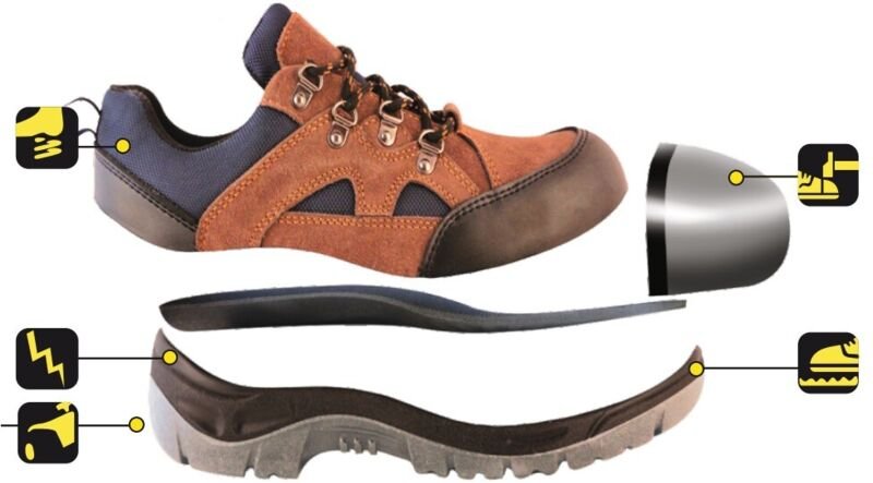 DEDRA Sicherheitsschuhe S1 SRC - Wildleder, Größe 39