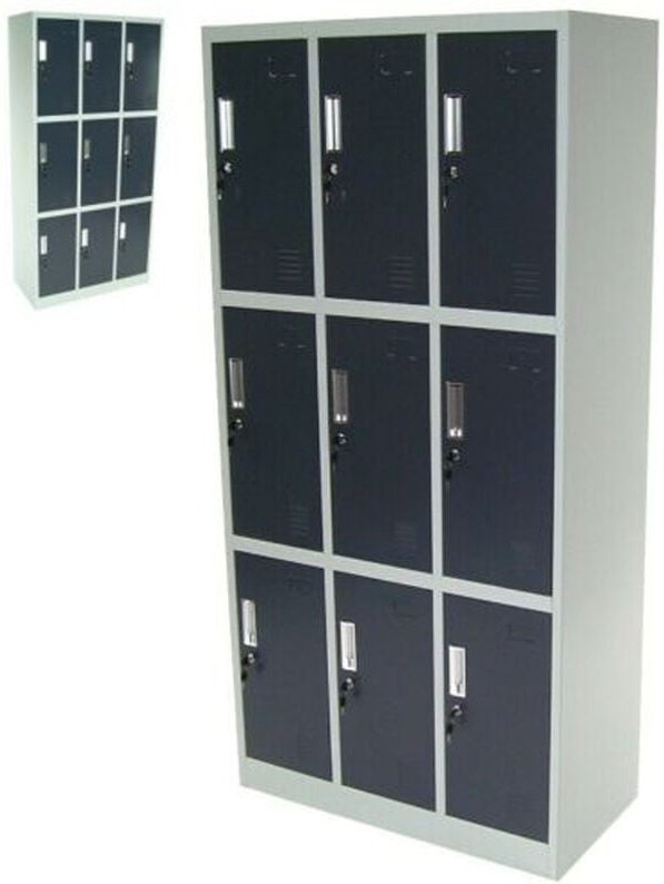 Apex - Spind 9-Fächer Neunerspind Garderobenschrank Umkleidespind Metall Schrank 57023