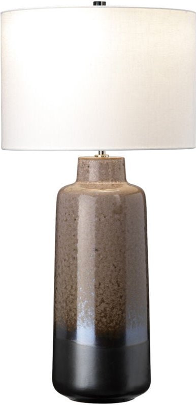 Designleuchte Beistellleuchte Tischlampe E27 weiß Leinen Keramik Leinen braun