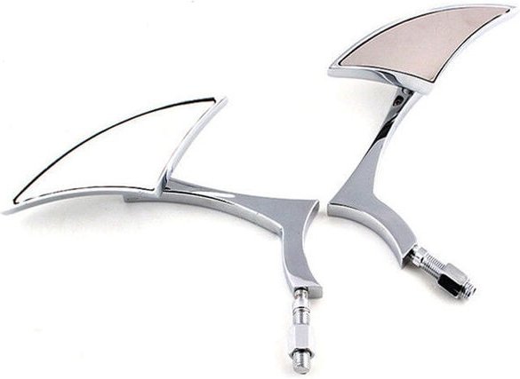 Linghhang - Motorradzubehör Silber Dreieck Blitz Bolt Modifizierter Rückspiegel für Harley Motorrad Elektrofahrrad Rücks...