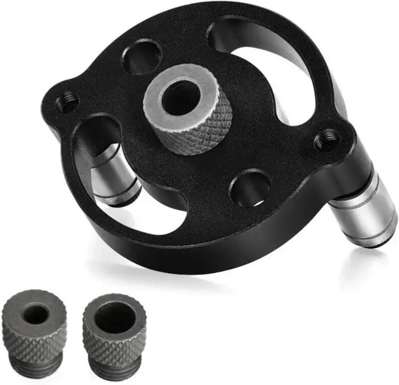 Holzbearbeitungs-Taschenlochbohrlehre 6/8/10 mm, selbstzentrierend, vertikal positionierbar, Bohrschablone, Lochstanze, ...