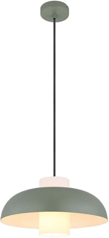 Hängeleuchte Glas Pendelleuchte grün Esszimmerlampe hängend, Metall opal,1x E27 Fassung, DxH 38x120 cm