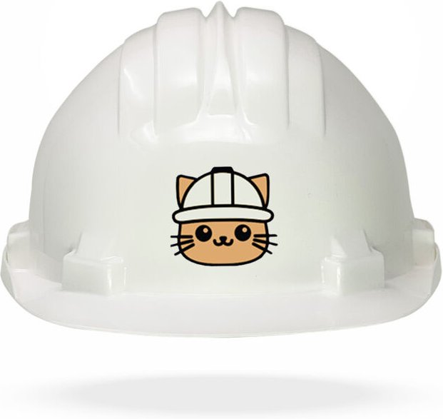 TAMS® Kinderhelm - Drehverschluss Weiß Katze