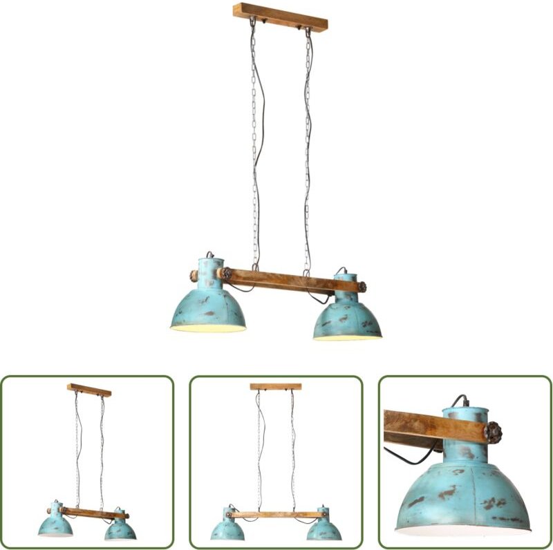 vidaXL Holzlampe - Hängelampe 25 W Blau 85x28x109 cm E27