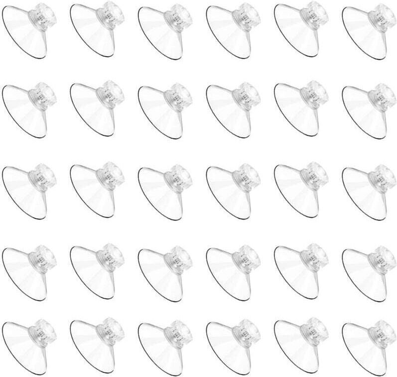 YMYNY 30 Stück 40 mm transparente Saugnäpfe mit Gewinde und Rändelmuttern, PVC-Kunststoff-Befestigungssauger für Fenster...