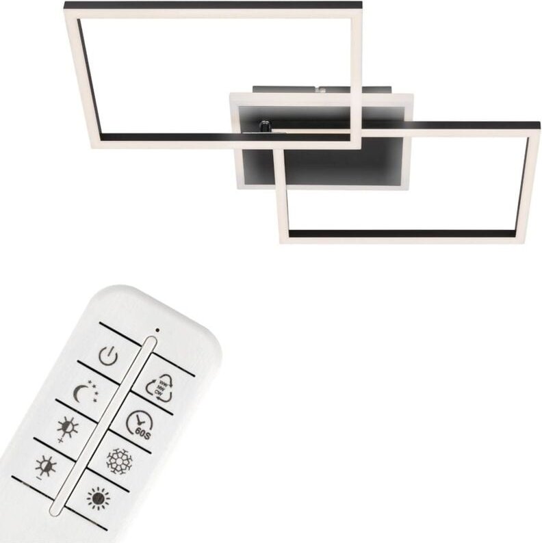 Briloner - led Deckenleuchte cct Dimmbar Fernbedienung Timer 40W schwarz Metall