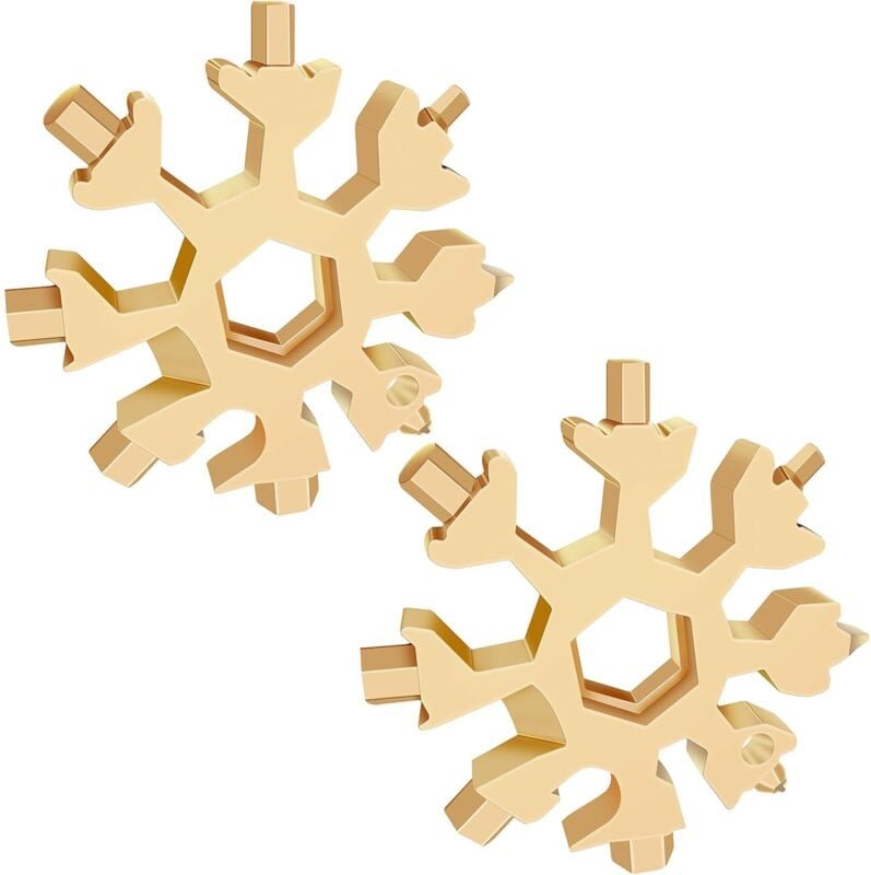 Schneeflocken-Werkzeug, 18-in-1-Multifunktionswerkzeug aus Edelstahl, tragbarer Schlüsselanhänger-Schraubendreher, Flasc...