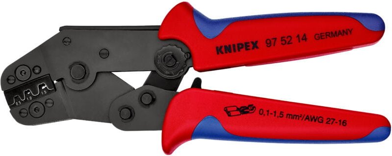 Knipex - 97 52 14 Crimpzange Unisolierte, offene Steckverbinder 0.10 bis 1.5 mm²