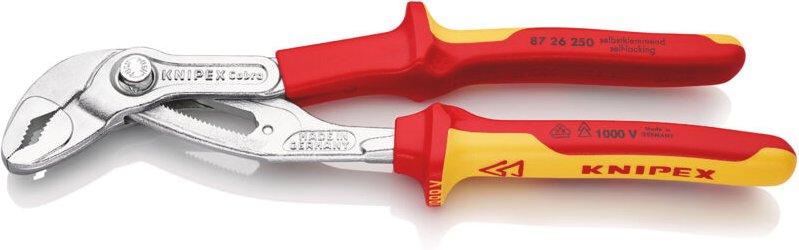 KNIPEX 87 26 250 SB Cobra® VDE Hightech-Wasserpumpenzange, isoliert isoliert mit Mehrkomponenten-Hüllen, VDE-geprüft ver...