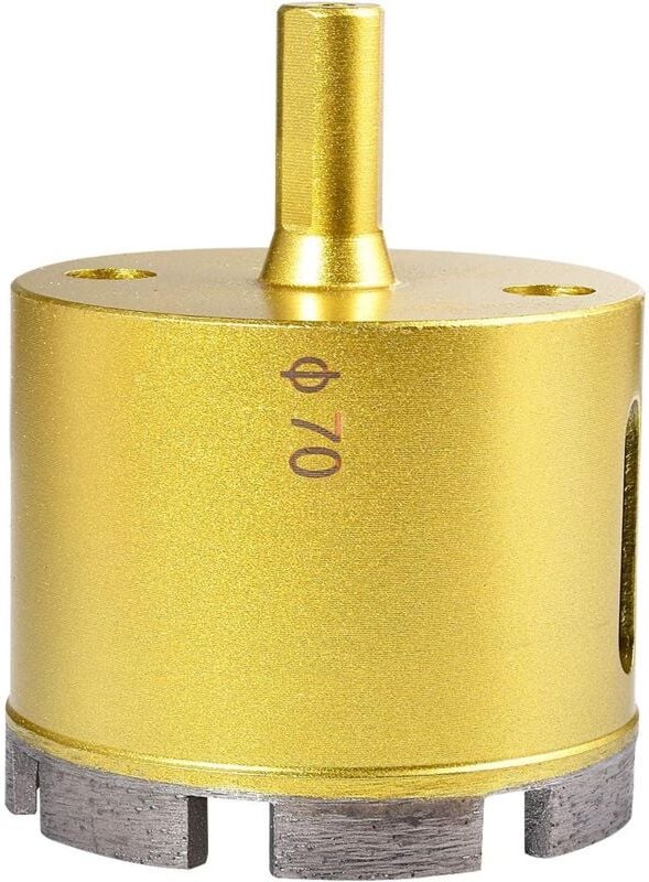 Diamant-Lochsäge mit 70 mm Durchmesser, Hohlkernbohrer für Schiefer, Porzellan, Marmor, Glas, Keramik, Porzellan, Fliese...