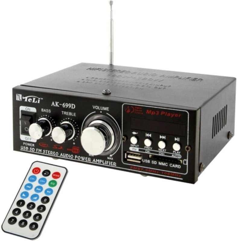 Trade Shop Traesio - Trade Shop - audio AK-699D MP3 fm usb karaoke amplificator mit stereo telecomand -