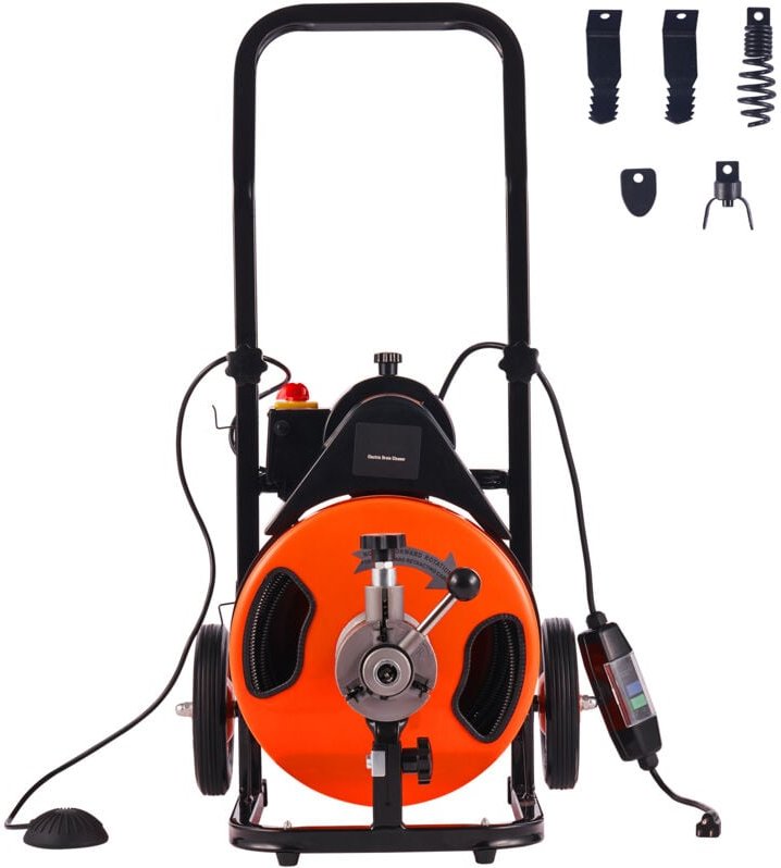 50 ft 1/2" Elektrischer Abflussreiniger Auto Feed Auger Leistungsstarker Motor für verstopfte Rohre - Mophorn