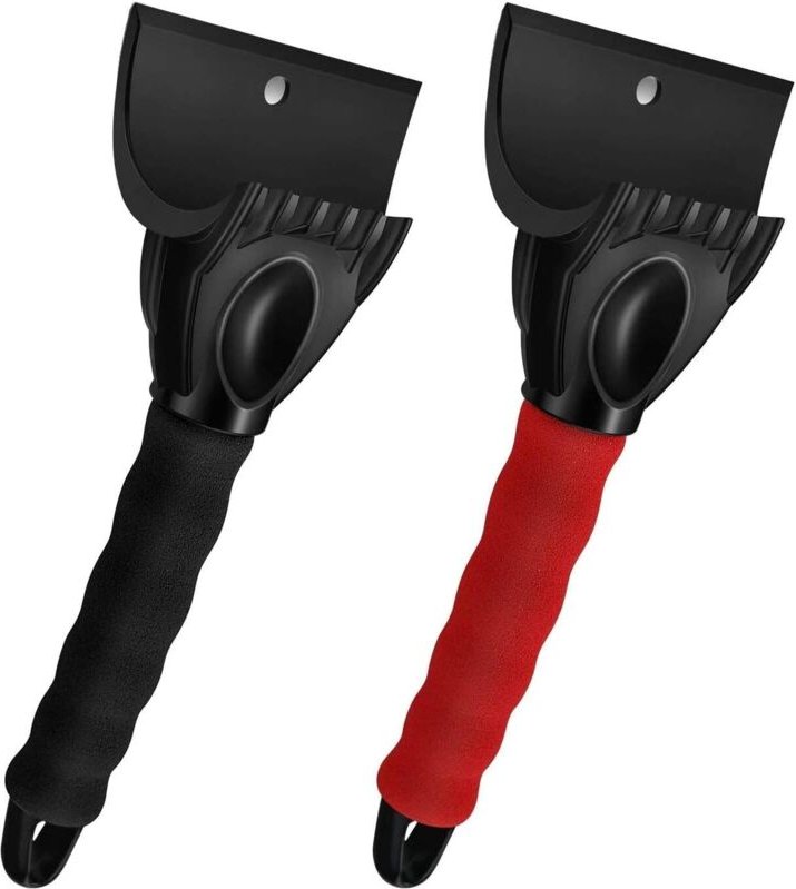 Set mit 2 robusten und stabilen Profi-Eiskratzern mit rutschfestem Griff für Windschutzscheiben, Heckscheiben und Seiten...