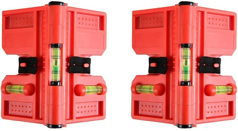 Ersandy - 2er-Pack faltbare magnetische Wasserwaagen für Säulen, Rohre, Geländer und Paneele