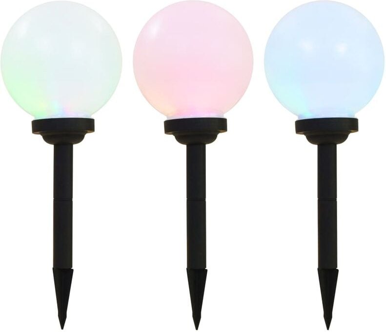 Outdoor Solarleuchten 3 Stück led Kugelförmig 20 cm rgb Vidaxl