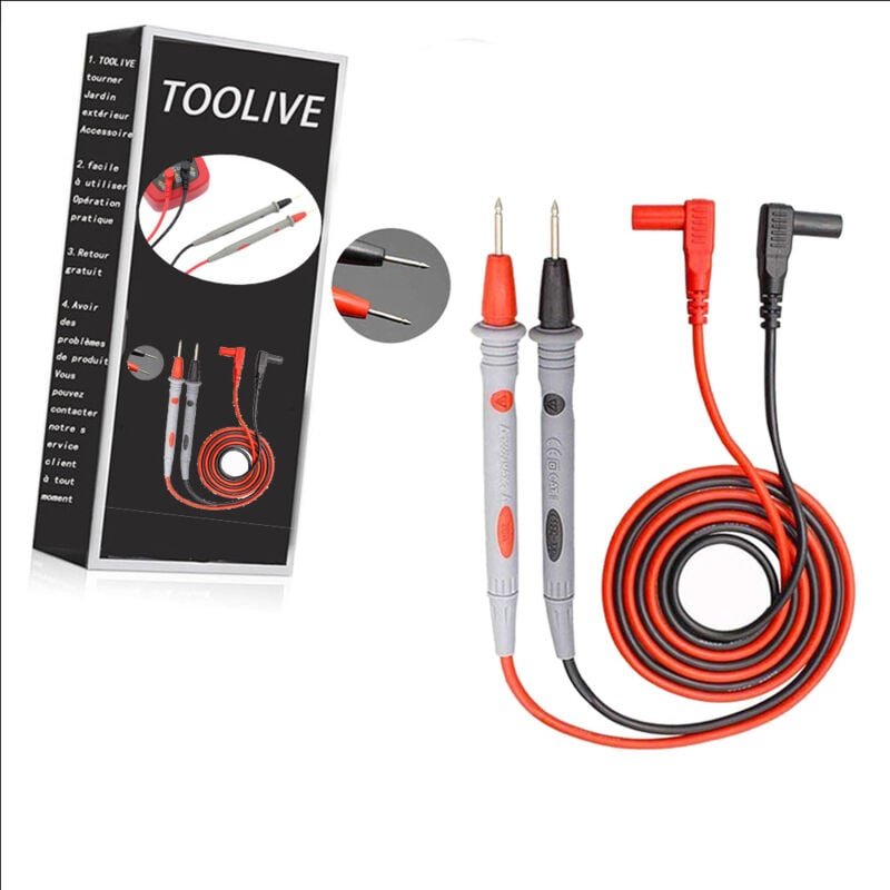 1PCS 1000V/20A Multimeter Test Leads 1M Multimeter Probes Banana Plug to Probes Heavy Duty Multimeter Probe Cables