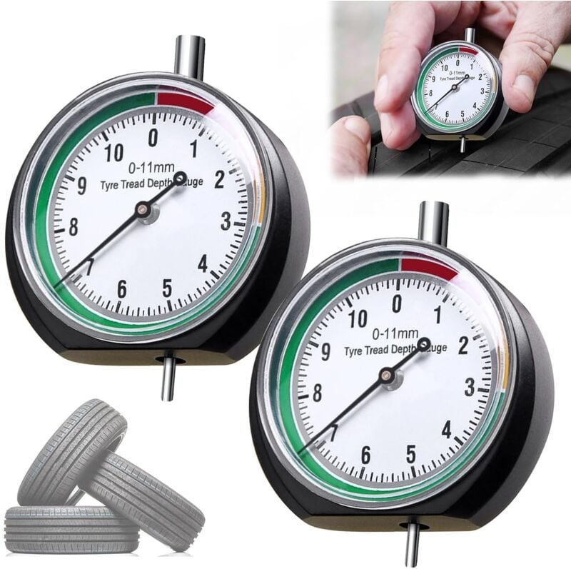 Reifentiefenmesser, 2 Stück, professioneller Reifentiefenmesser, Profilmessung, tragbares Reifenlager-Messwerkzeug, Bere...