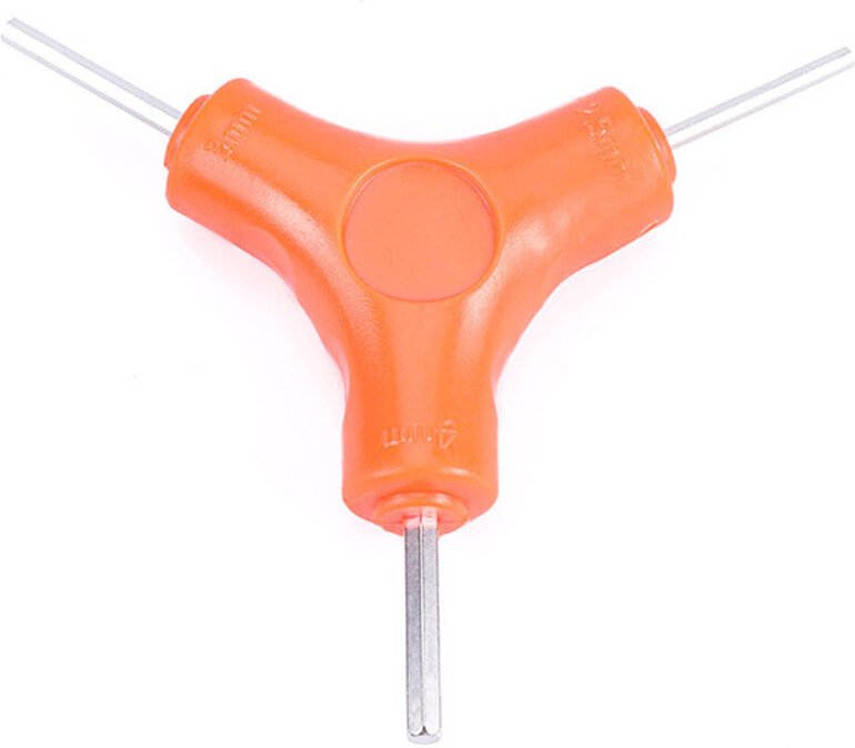 3-in-1 Innensechskantschlüssel (Größen 2,5–3–4 mm), orange, Y-förmig, Innensechskantschlüssel