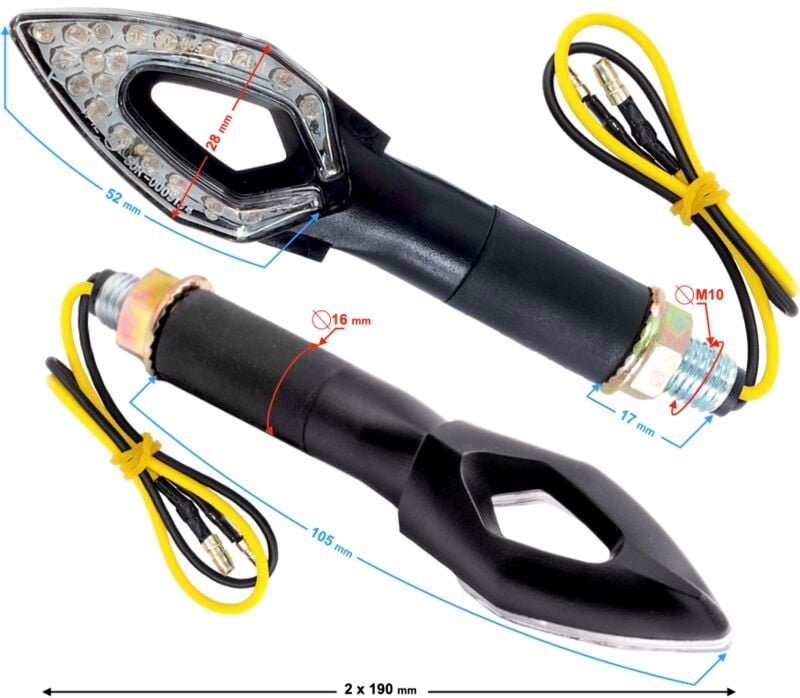 Universalblinker MRT-083, LED (20 Dioden) schwarz, (E-Prüfzeichen)