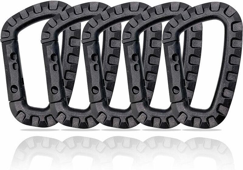 Lot de 5 mousquetons en plastique en forme de D 8.35.5cm