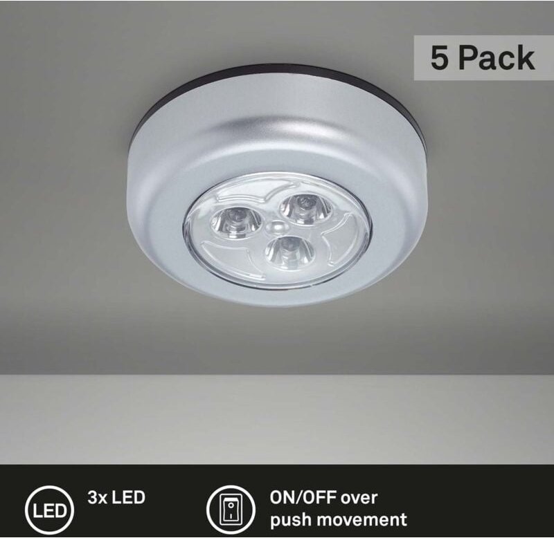 Thumbnail - Briloner - led Touchlampe Schrankleuchten 3x exkl. Batterie selbstklebend Ø6,8cm
