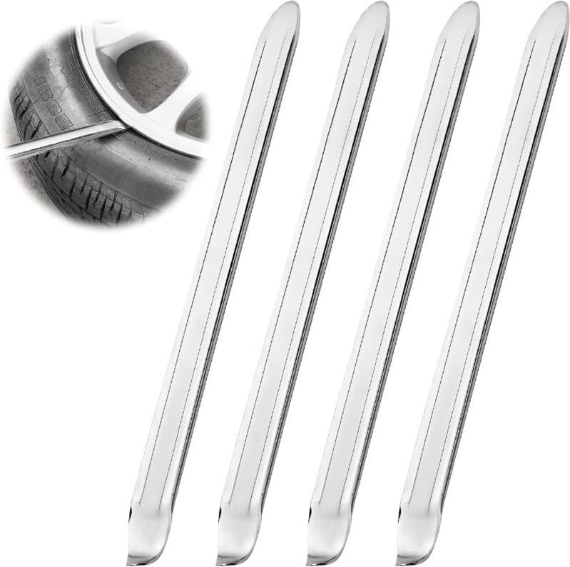 4-teiliger Reifenheber, 25 cm Reifenheber, Reifenheber aus Metall, Reifenheber für Autoreifen und Motorräder, Reifenhebe...
