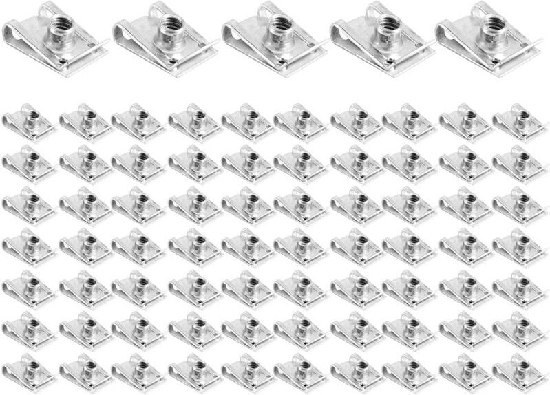 Thumbnail - Ej.life - Gewinde Clip Mutter Set, Akozon 75pcs Verkleidung Karosserie Panel u Klemme M6 u Mutter Geschwindigkeitsversch...