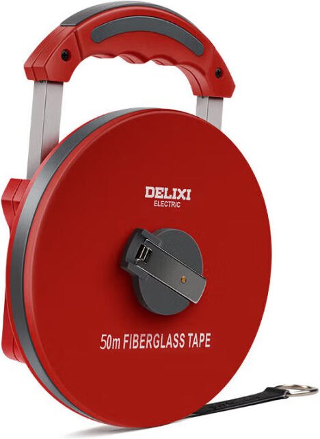 Delixi 50m Fiberglass Maßband – Präzisions-Messband für Bau, Garten & Industrie Wasserdicht, Rostfrei & Doppelseitige Sk...