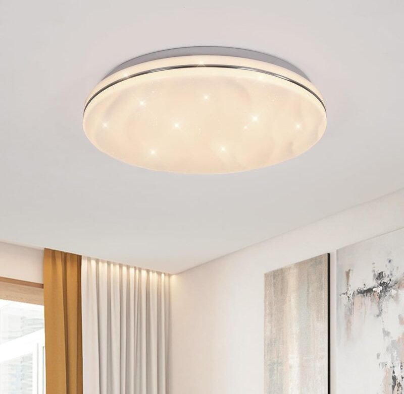 GOECO LED-Deckenleuchte Moderne Runde, 24W 2700LM Neutralweiß 4000K, Kreatives Sternenhimmel-Design für Kinderzimmer Küc...