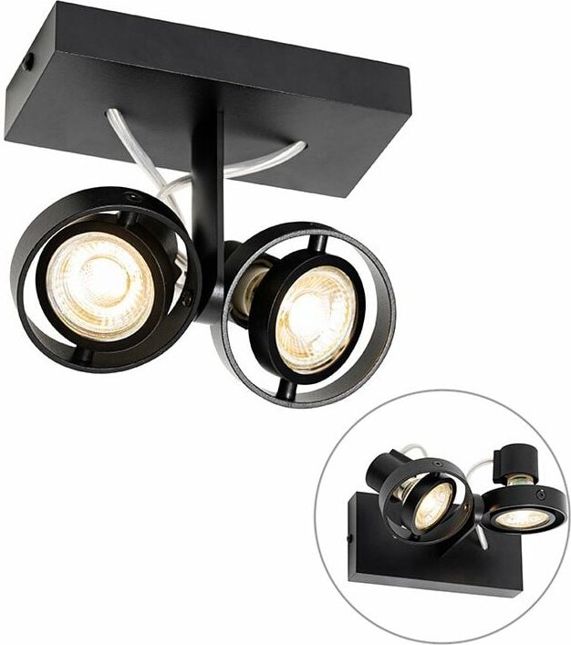Moderne Spot schwarz 2-Licht - Master 50