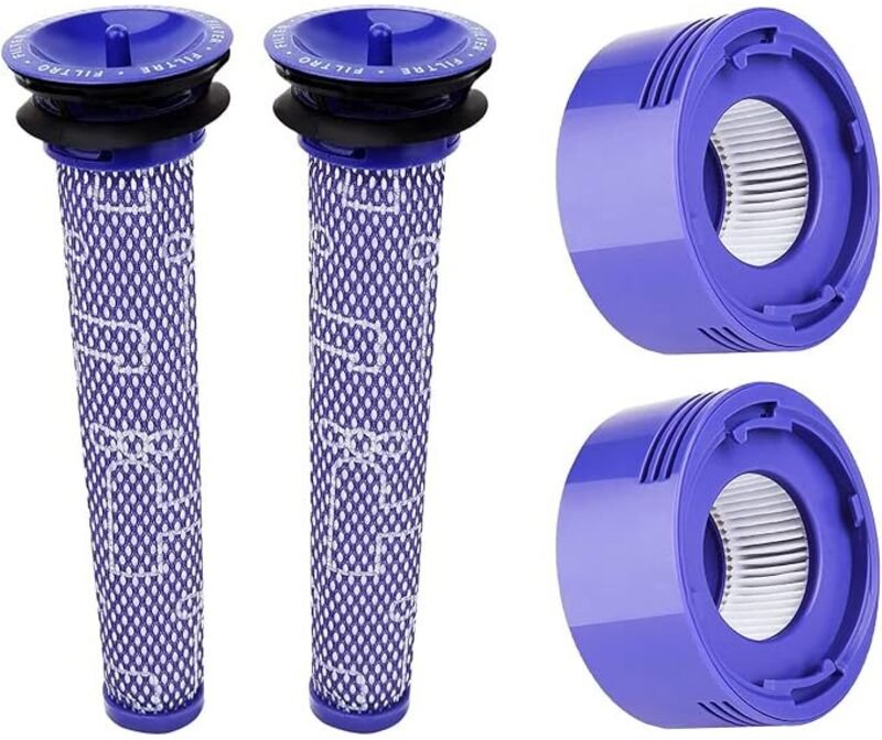 Hechuang 4-teiliges Filterset (2 Vorfilter DY-96566101 + 2 Nachfilter DY-96747801) für Dyson V7 / V8 Akku-Staubsauger