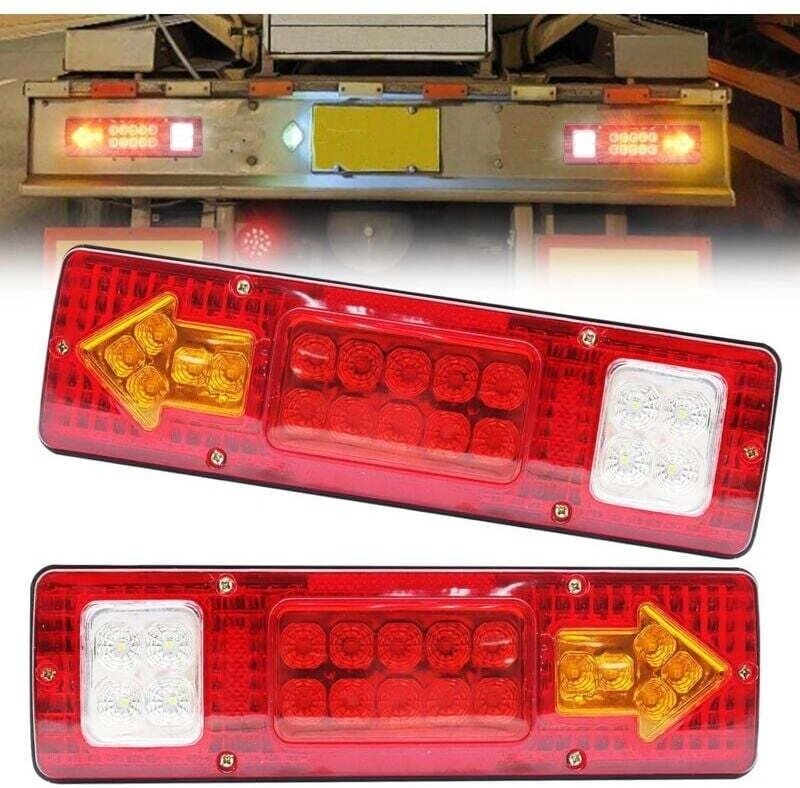 LED-Anhängerleuchten, 19 LED-Rücklichter für LKW-Anhänger, wasserdicht, Brems-, Stopp- und Rückfahrleuchten, Blinker, Rü...