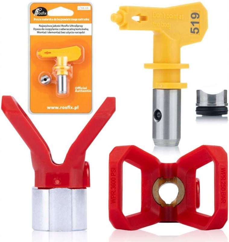 Rosfix Düsenabdeckung für die Lackiereinheit + Rosfix Ultra Spritzlackierdüse Modell 519