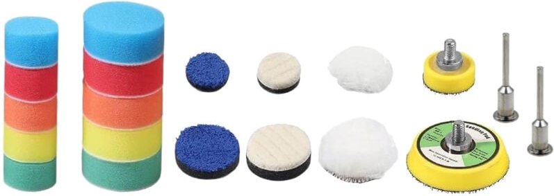 Thumbnail - Polierset (18-teilig) Polierschwamm Polierpads Schleifteller Flauschscheibe für Schleifmaschinen Schleifgeräte (25mm / 5...