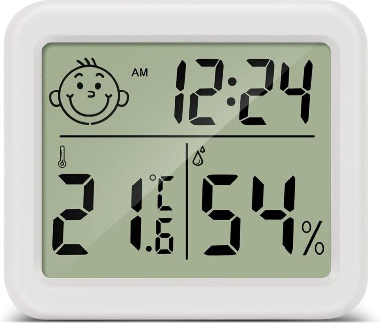 LCD-Heimthermometer-Hygrometer, digitales Temperatur- und Feuchtigkeitsmessgerät für den Innenbereich, für Wohnzimmer, L...
