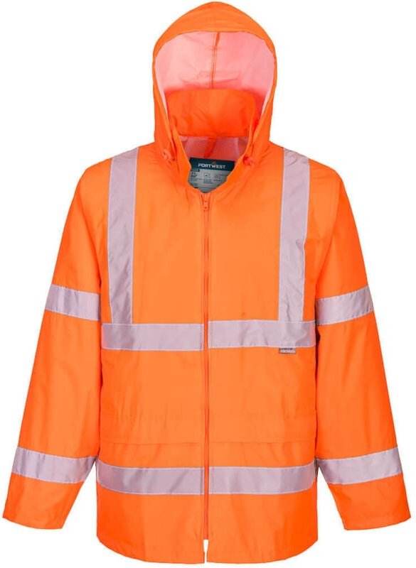 Hi-Vis Orange Regenjacke 2XL