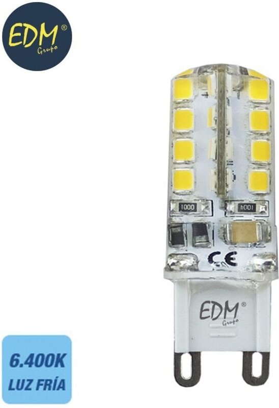 EDM - led G9 Silikonbirne 2,5W 170lm 6400K Kaltlicht Ø1,6x5cm