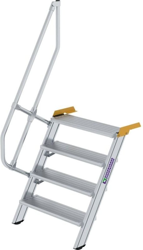 Treppe 60° Stufenbreite 800 mm 4 Stufen Aluminium geriffelt - 600224 - Günzburger Steigtechnik